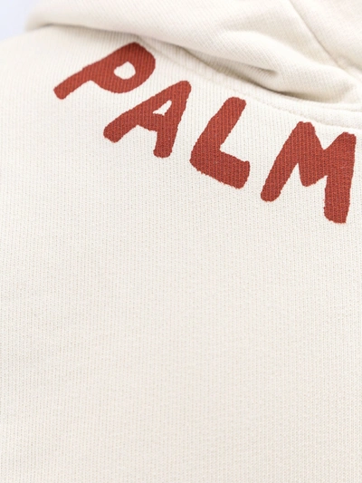 Shop Palm Angels Cotton Sweatshirt With Logo Print On The Front