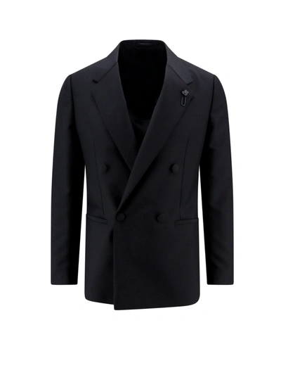 Shop Lardini Double-breasted Wool And Mohair Blazer