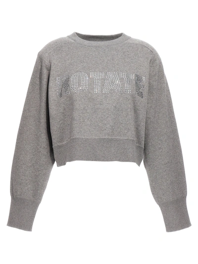 Shop Rotate Birger Christensen Firm Knit Cropped Sweater, Cardigans Gray