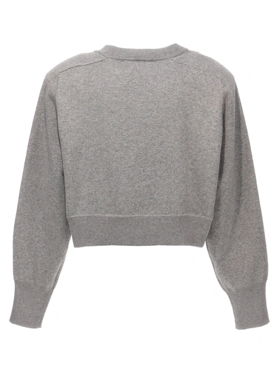 Shop Rotate Birger Christensen Firm Knit Cropped Sweater, Cardigans Gray