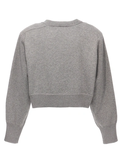 Rotate Birger Christensen Rotate Cropped Sweater With Rhinestone Studded Logo