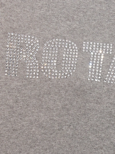 Rotate Birger Christensen Rotate Cropped Sweater With Rhinestone Studded Logo