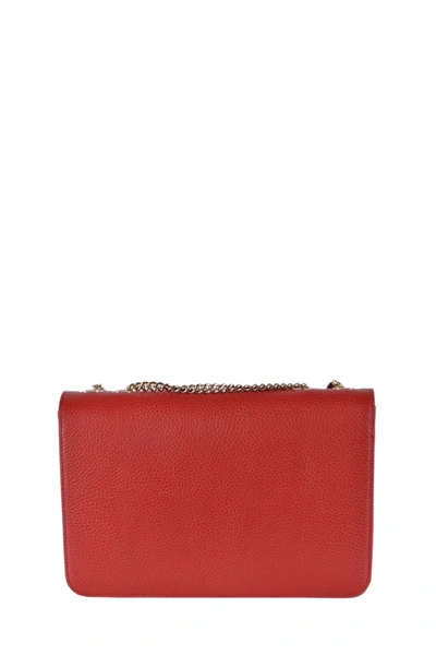 Shop Gucci Interlocking Shoulder Bag Gg Red Leather