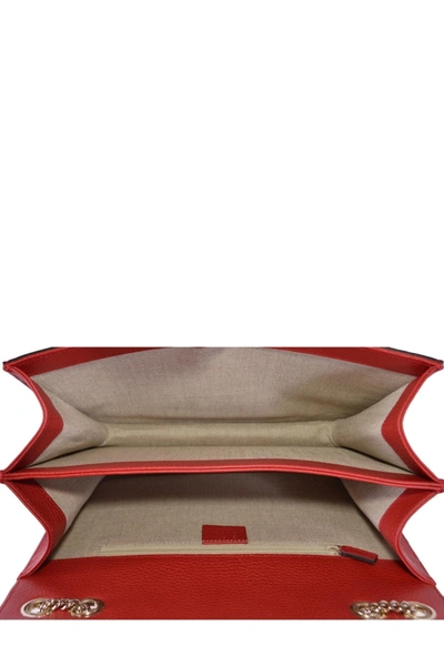 Gucci Interlocking Shoulder Bag Gg Red Leather