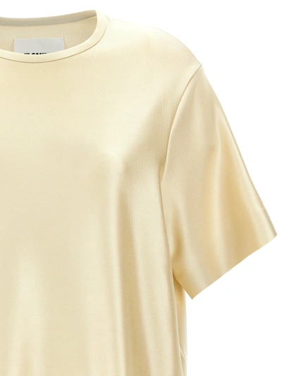 Shop Jil Sander Laminated T-shirt Gold