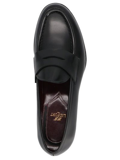 Shop Lidfort Leather Loafers Black