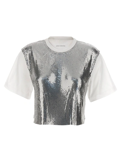 Shop Paco Rabanne Metal Mesh T-shirt Silver