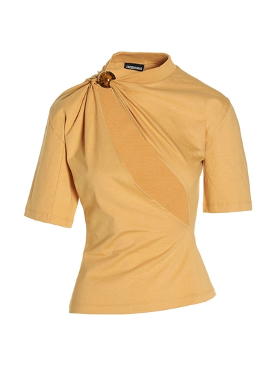 Shop Jacquemus Perola T-shirt Yellow