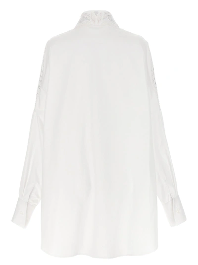 Shop Ermanno Scervino Rhinestone Embroidery Shirt Shirt, Blouse White