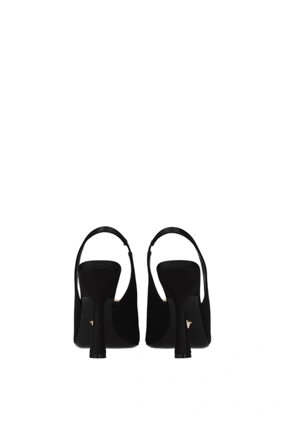 Shop Versace Sandals Medusa Satin Black