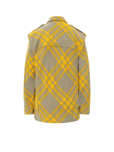 Shop Burberry Wool Blend Shirt With Check Motif