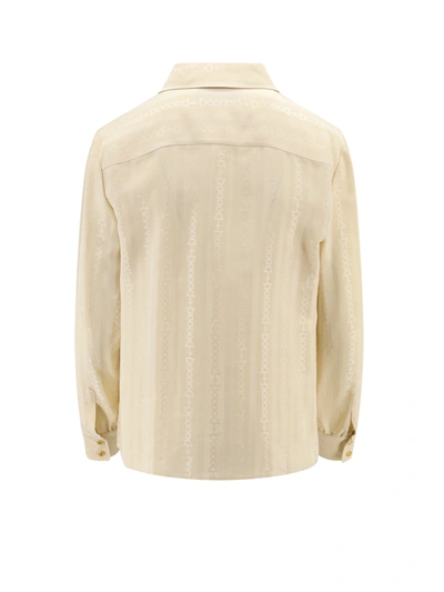 Shop Gucci Silk Shirt With Iconic Motif