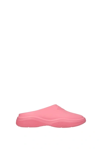 Shop Prada Slippers And Clogs Rubber Pink Begonia