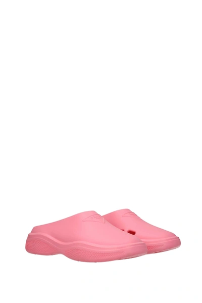 Shop Prada Slippers And Clogs Rubber Pink Begonia