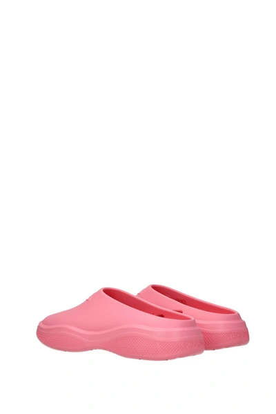 Shop Prada Slippers And Clogs Rubber Pink Begonia