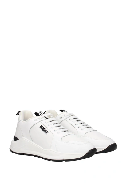 Shop Versace Sneakers Leather White Black