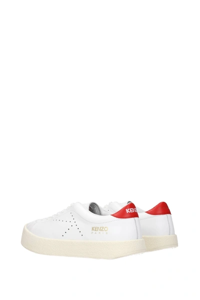 Shop Kenzo Sneakers Leather White Red