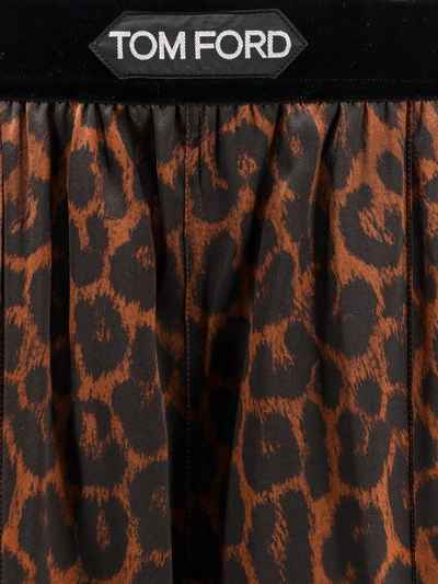 Shop Tom Ford Stretch Silk Trouser With Animalier Print
