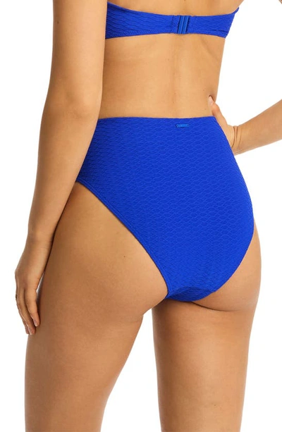 Sea Level Retro High Waist Bikini Bottoms In Cobalt