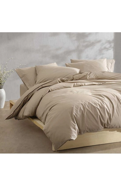Calvin Klein Washed Percale Comforter & Sham Set In Brown