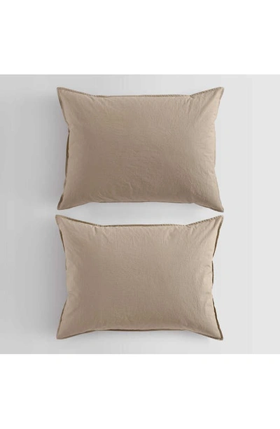 Shop Calvin Klein Washed Percale Comforter & Shams Set In Brown
