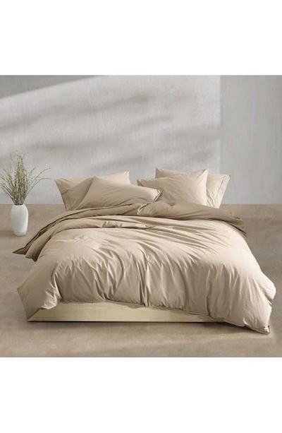 Calvin Klein Washed Percale Comforter & Sham Set In Brown