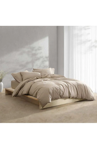 Calvin Klein Washed Percale Comforter & Sham Set In Brown