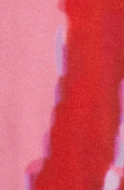 Hutch Hale Empire Waist Gown In Pink Swirl Brushstroke