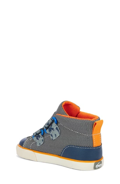 Shop See Kai Run Dean Adapt High Top Sneaker In Gray/ Blue