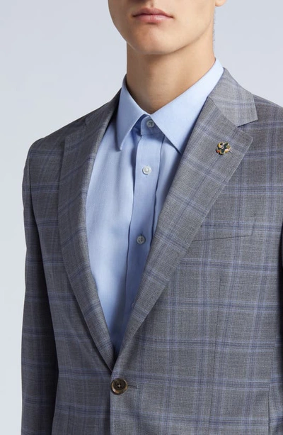 Shop Ted Baker Jay Slim Fit Windowpane Check Wool Suit In Medium Grey