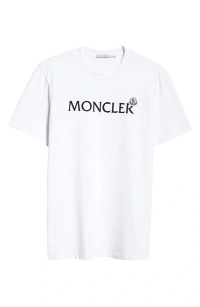 Shop Moncler Logo Cotton Graphic T-shirt In White