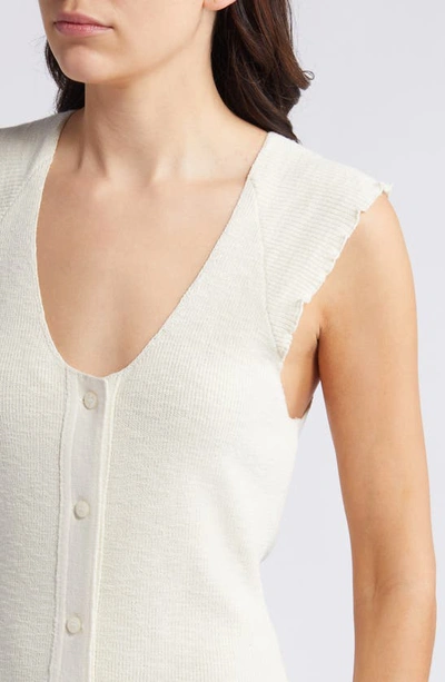 Shop Treasure & Bond Button Front Sweater Dess In Ivory Dove