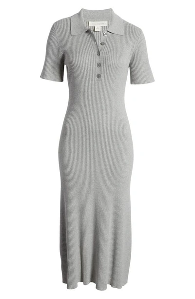Shop Treasure & Bond Polo Rib Cotton Blend Sweater Dress In Grey Heather