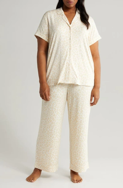 Shop Nordstrom Moonlight Crop Pajamas In Ivory Egret Jungle Leopard