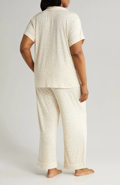 Shop Nordstrom Moonlight Crop Pajamas In Ivory Egret Jungle Leopard