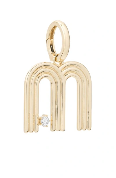 Adina Reyter 14k Yellow Gold Groovy Diamond Initial Pendant In Yellow Gold - M