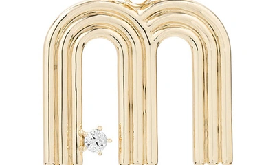 Adina Reyter 14k Yellow Gold Groovy Diamond Initial Pendant In Yellow Gold - M