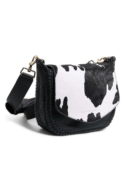 Shop Aimee Kestenberg All For Love Cow Print Genuine Calf Hair & Leather Crossbody Saddle Bag In Howdy Haircalf