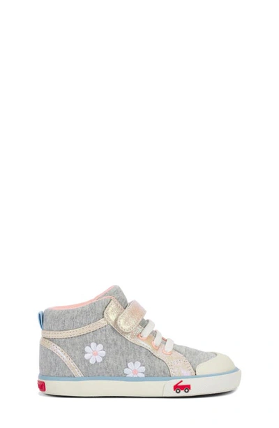 Shop See Kai Run Kids' Peyton Embroidered Sneaker In Gray/ Gold