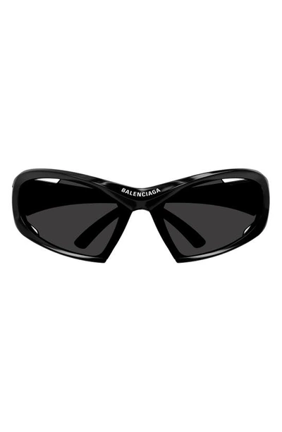 Shop Balenciaga 78mm Oversize Geometric Sunglasses In Black