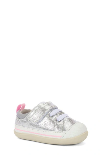 Shop See Kai Run Stevie Ii Sneaker In Silver Shimmer