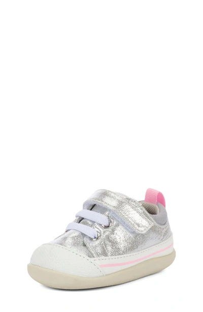 See Kai Run Stevie Ii Sneaker In Silver Shimmer