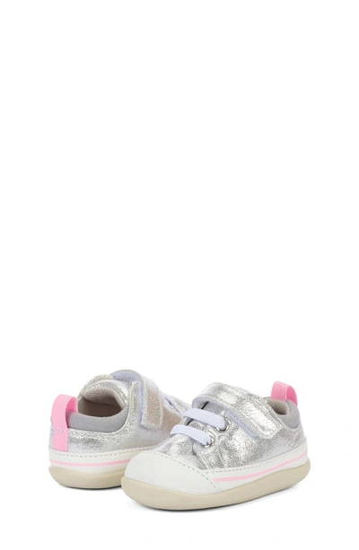 See Kai Run Stevie Ii Sneaker In Silver Shimmer