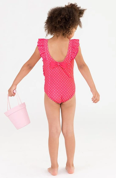 Shop Rufflebutts Kids' Hot Pink Heart Waterfall One-piece Swimsuit