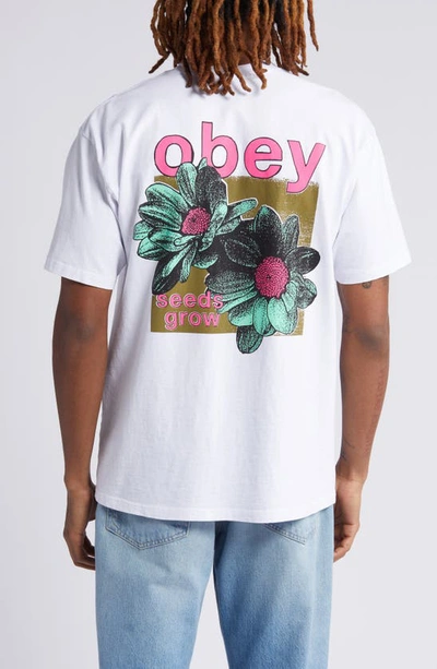 Shop Obey Seeds Grow Graphic T-shirt In White