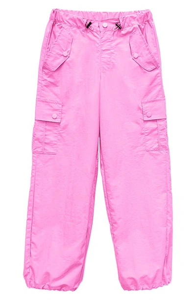 Shop Tractr Kids' Parachute Cargo Pants In Neon Pink