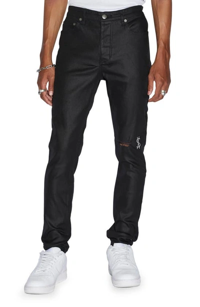 Shop Ksubi Chitch Waxed Denim Skinny Jeans In Black