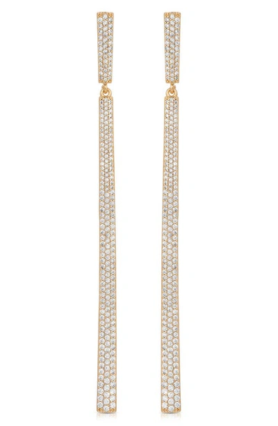 Shop Ettika Gramercy Pavé Cubic Zirconia Linear Drop Earrings In Gold