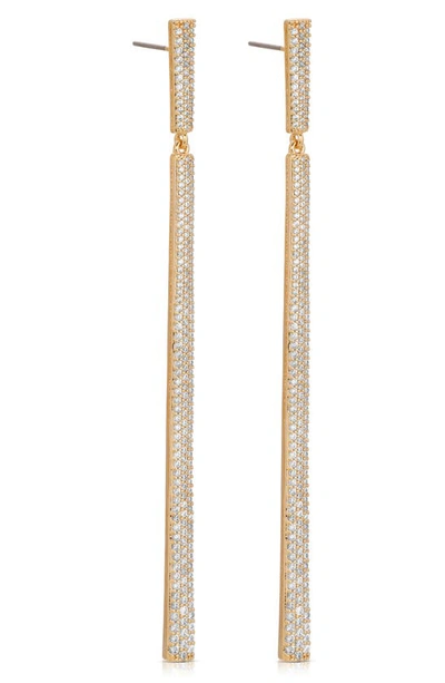 Shop Ettika Gramercy Pavé Cubic Zirconia Linear Drop Earrings In Gold