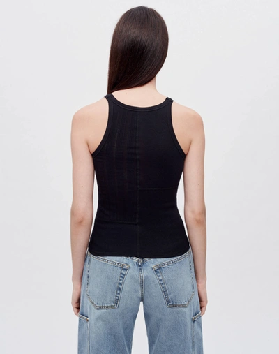 Shop Re/done Mixed Media Ribbed Tank In Xs